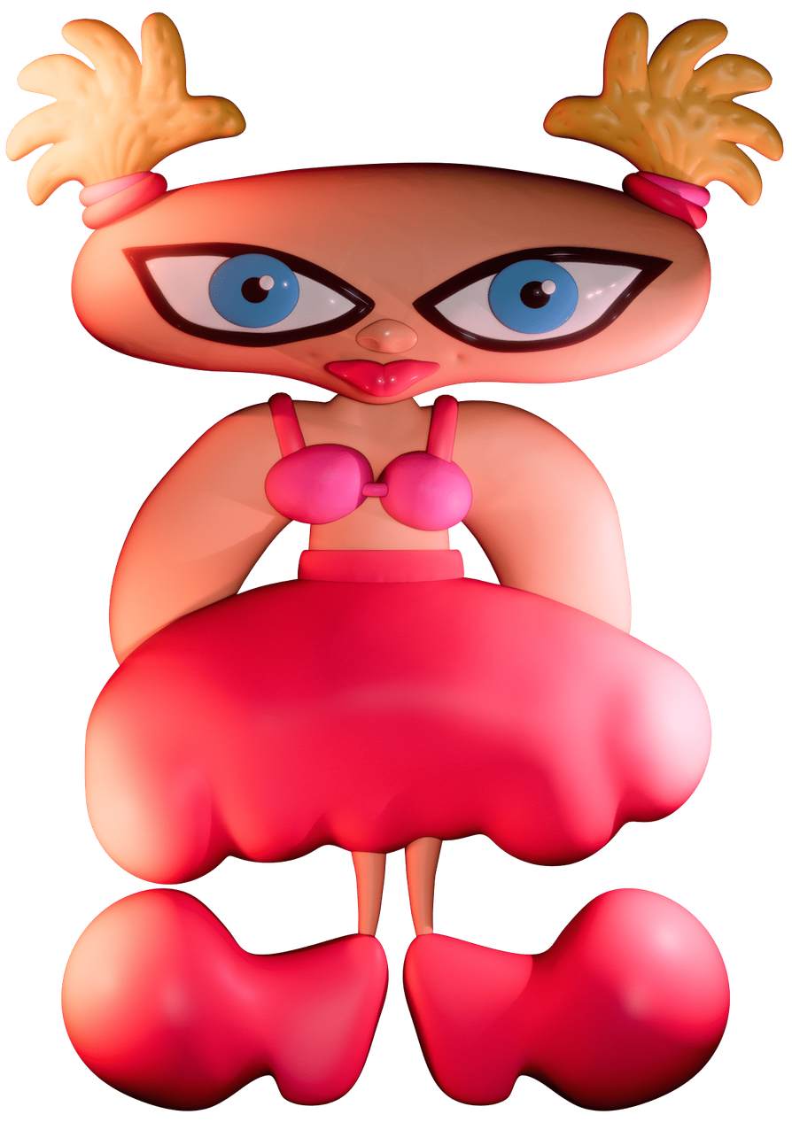 Pink character sketch